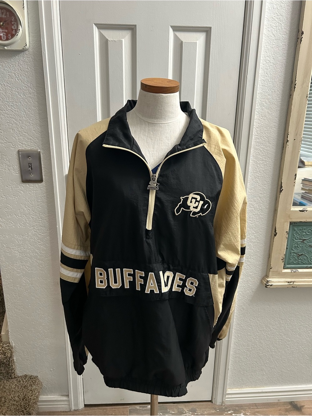 Colorado Buffaloes STARTER Black and Gold CU Buffs Pullover Jacket